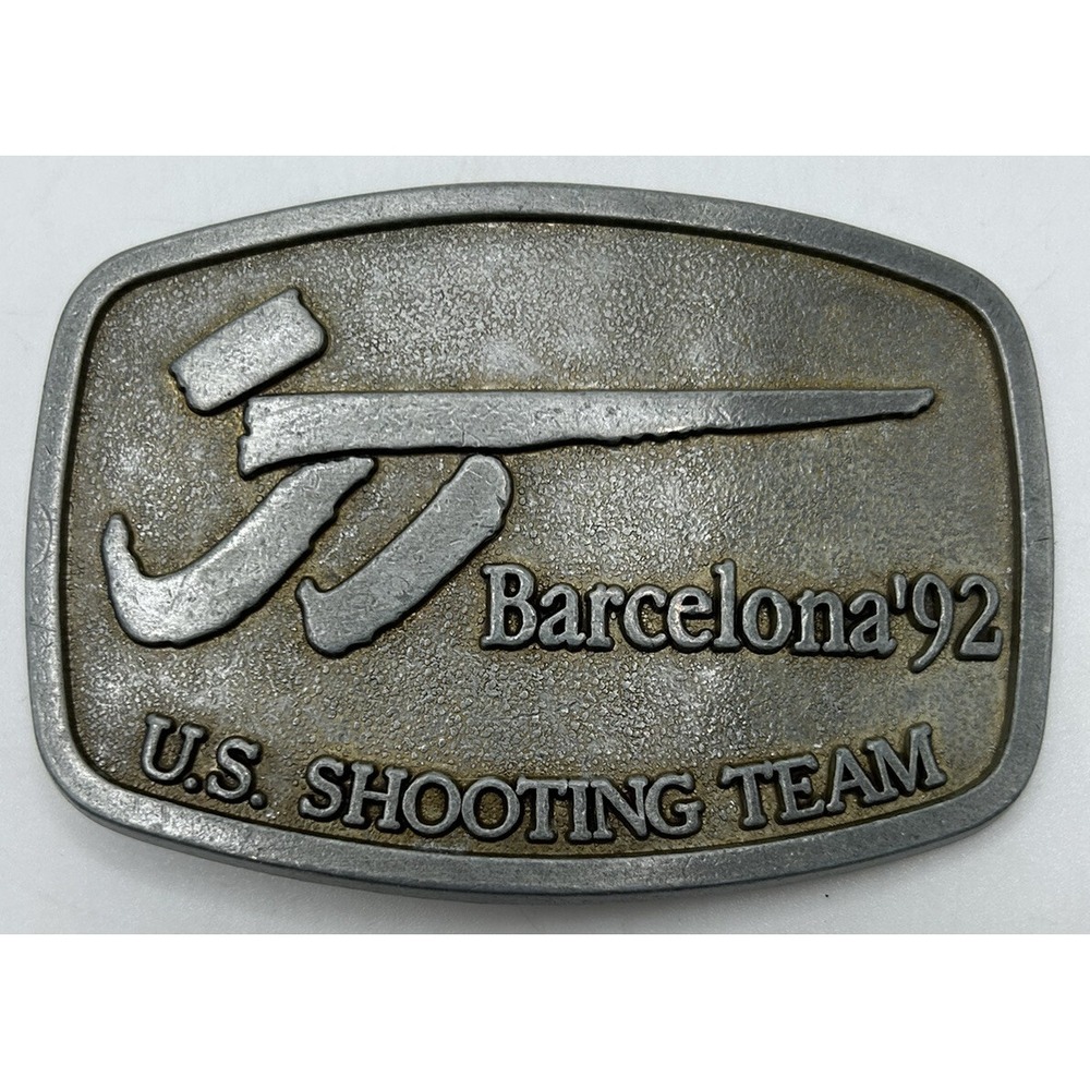 US‎ Shooting Team Olympic Tournament Shooting Barcelona 1992 Belt Buckle Vintage